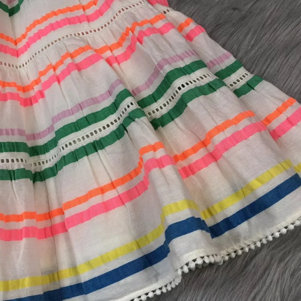 Mini Boden Toddler 3-4 Rainbow Stripe Sun Dress